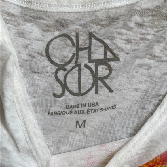 NWOT Chaser Floral Peace Sign White Tank Top - Picture 2 of 5